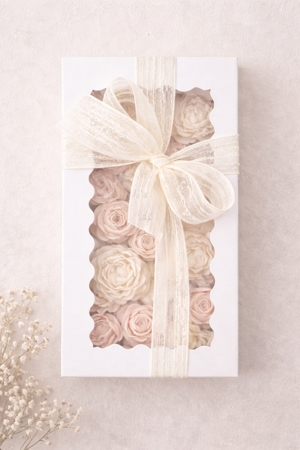 Blush Rose Petal Stone Candle Holder