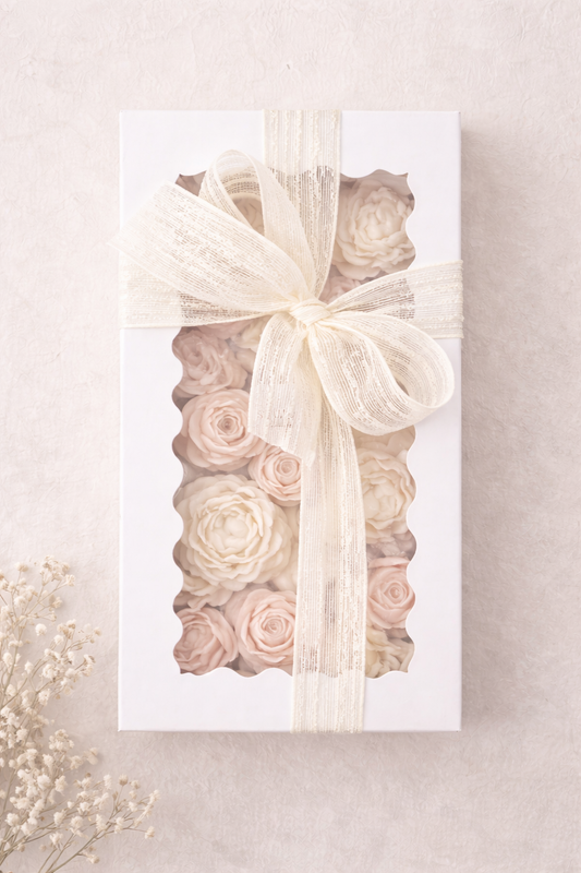 Blush Rose Petal Stone Candle Holder