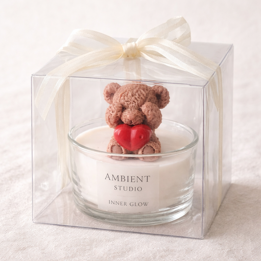 Teddy Heart Candle
