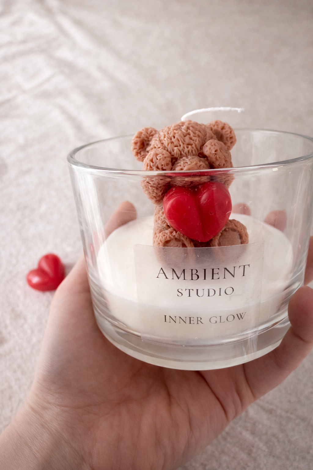 Teddy Heart Candle