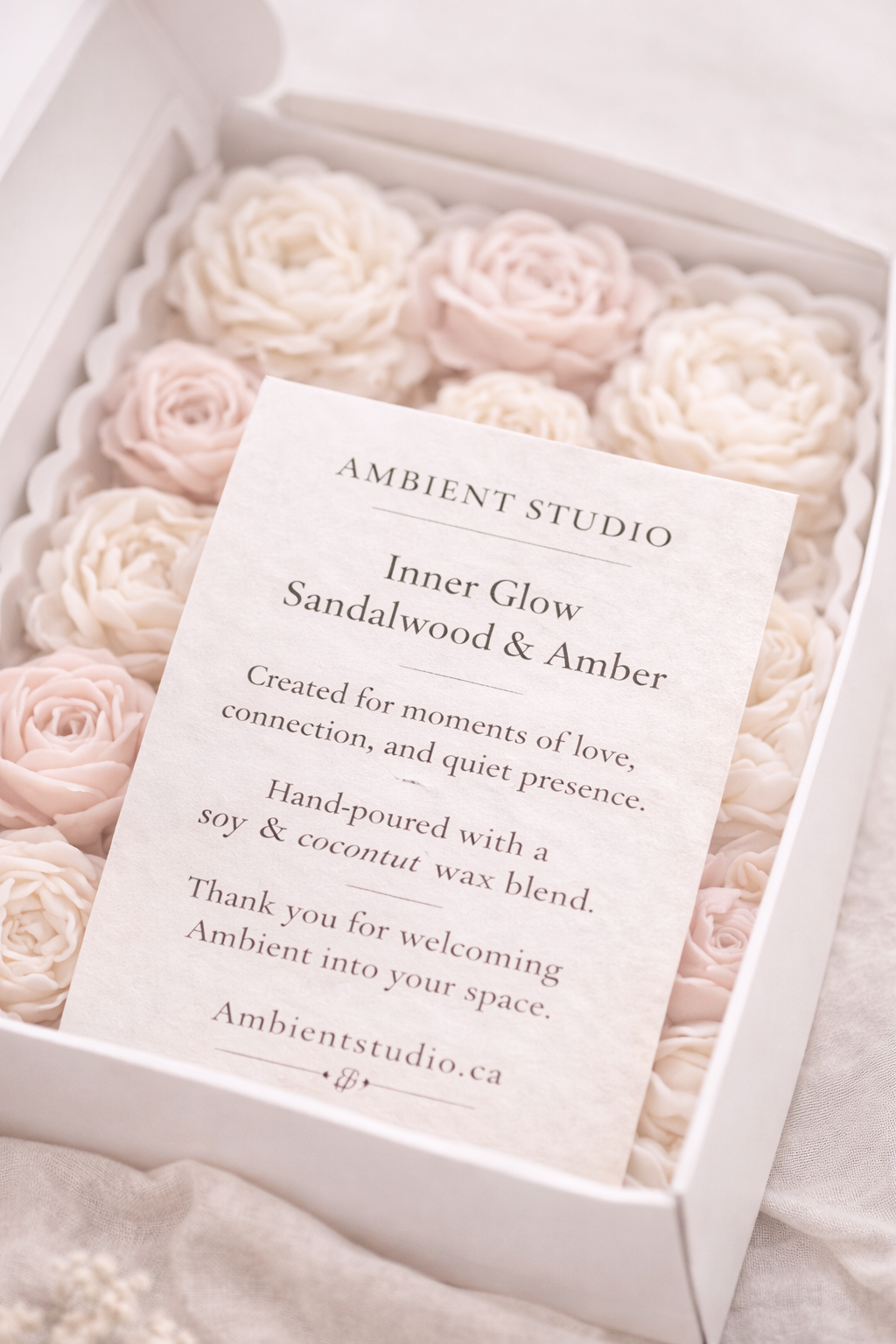 Blush Rose Petal Stone Candle Holder