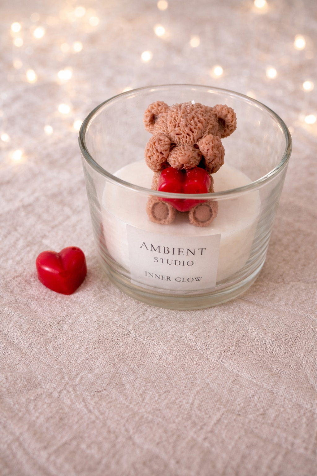 Teddy Heart Candle